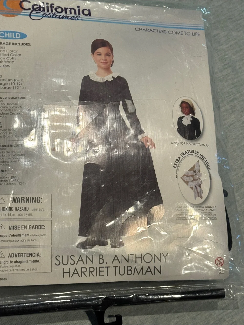 California Costumes Black Historical Dress with White Lace Collar